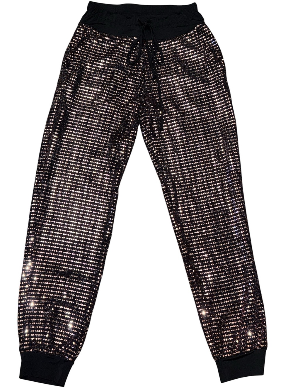 JODIFL Rose Gold Sequin Jogger Pants Size Small
